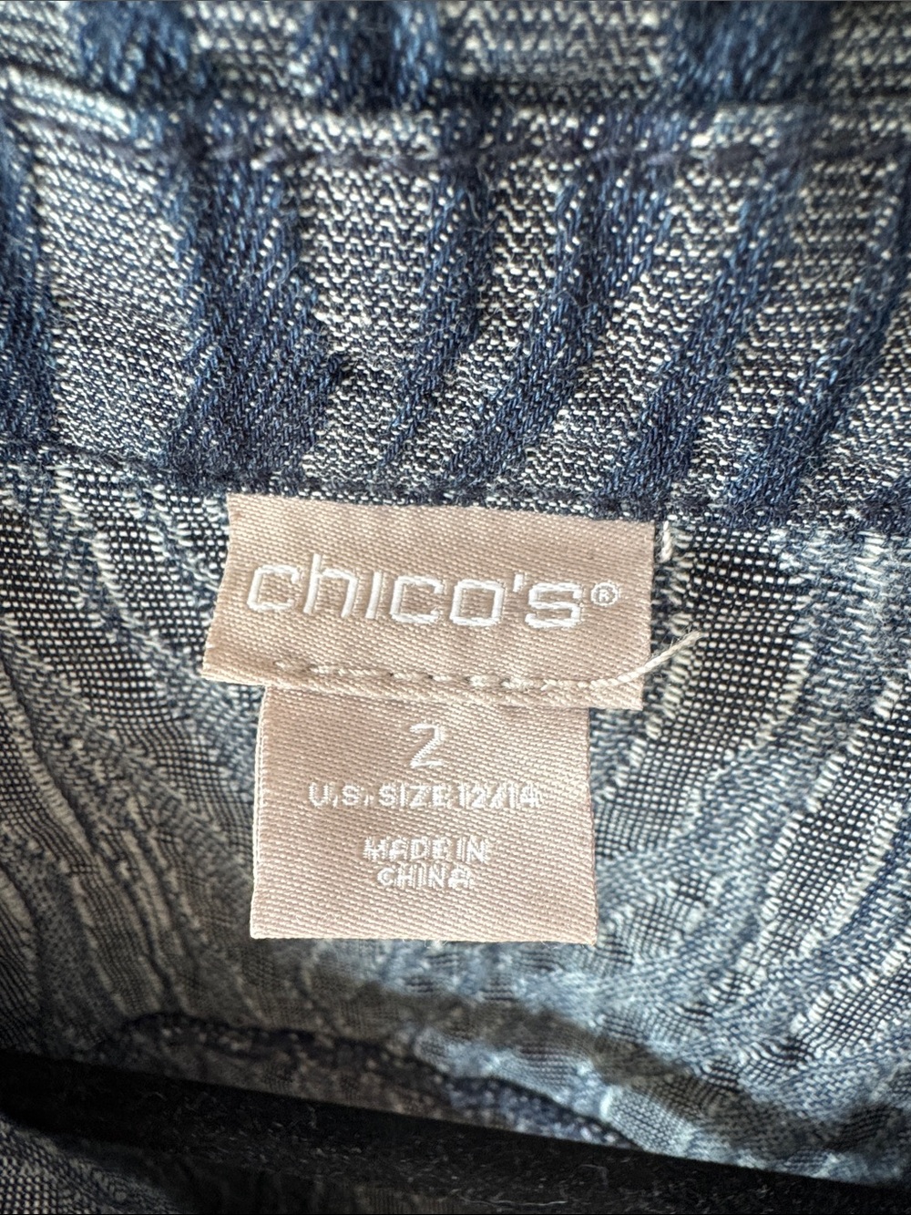 Chico's Blue Patterned Button-Up Jacket - Picture 2 of 12
